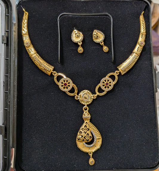 Gold Polished Imitation jewellery Set