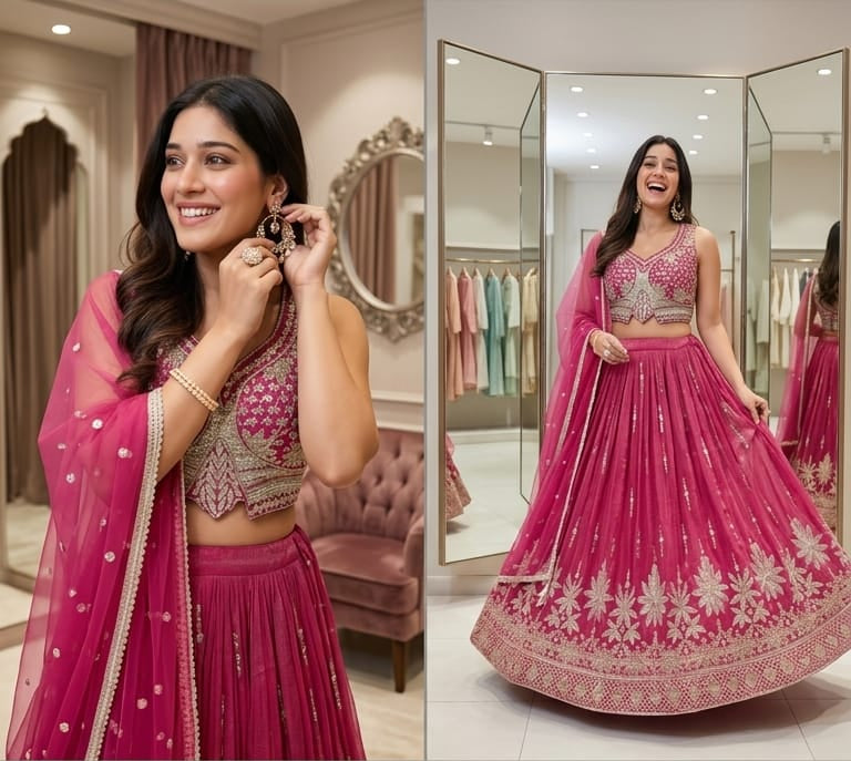 The Gulabi Rani Lehenga