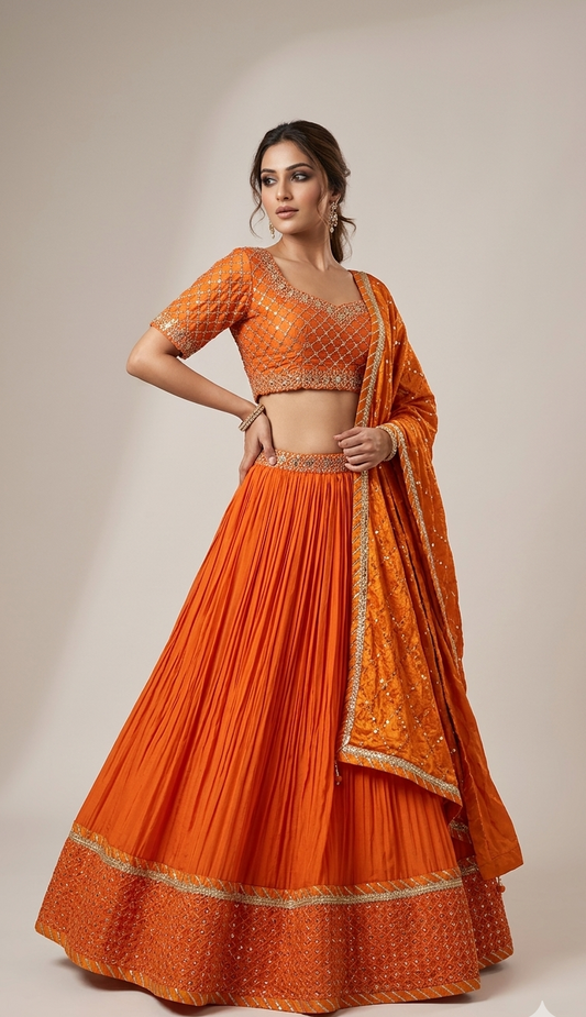 Kesari Crush Lehenga