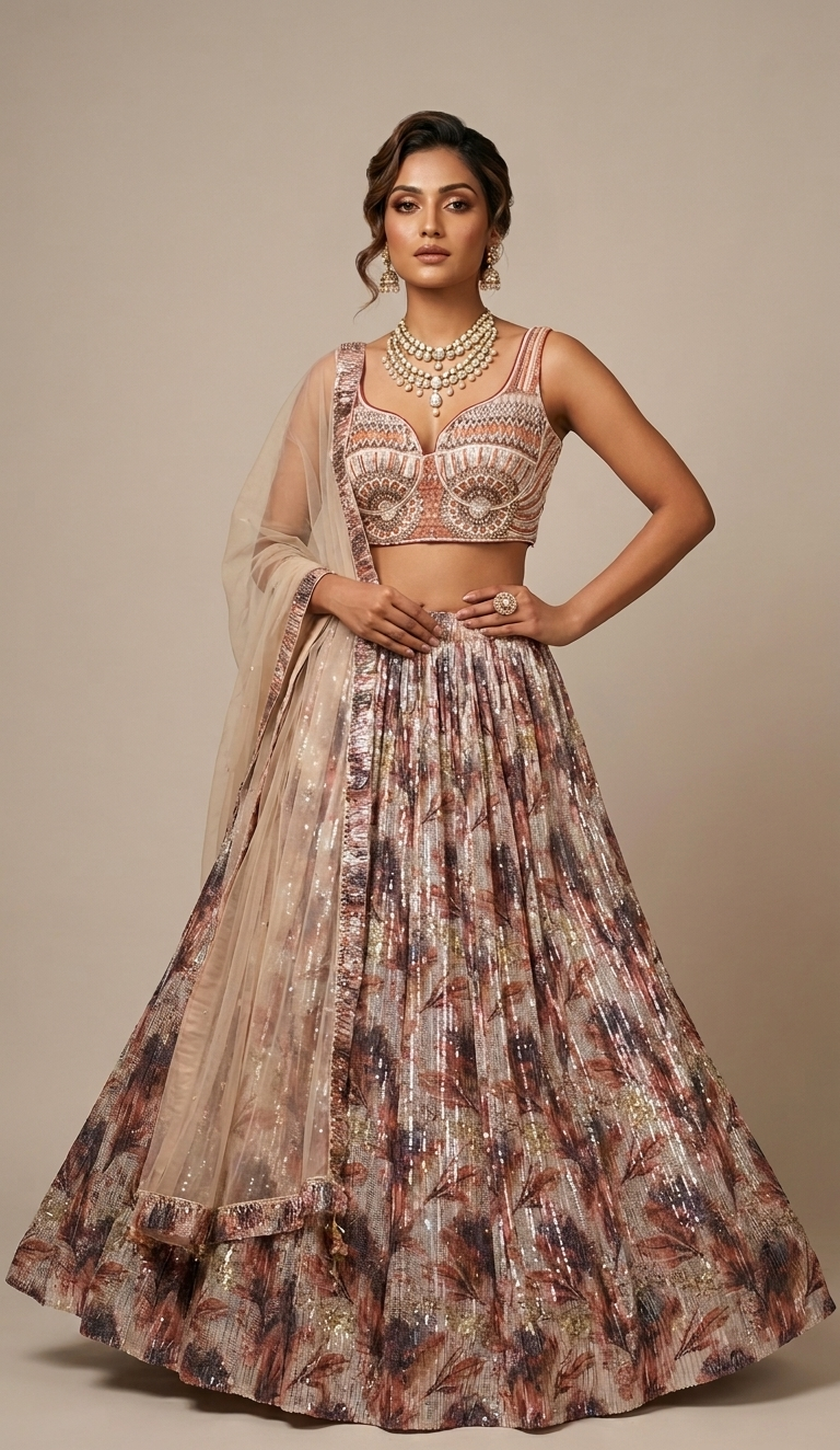 The Gilded Petals Lehenga