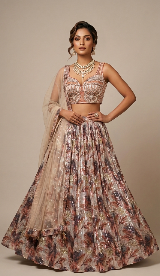 The Gilded Petals Lehenga
