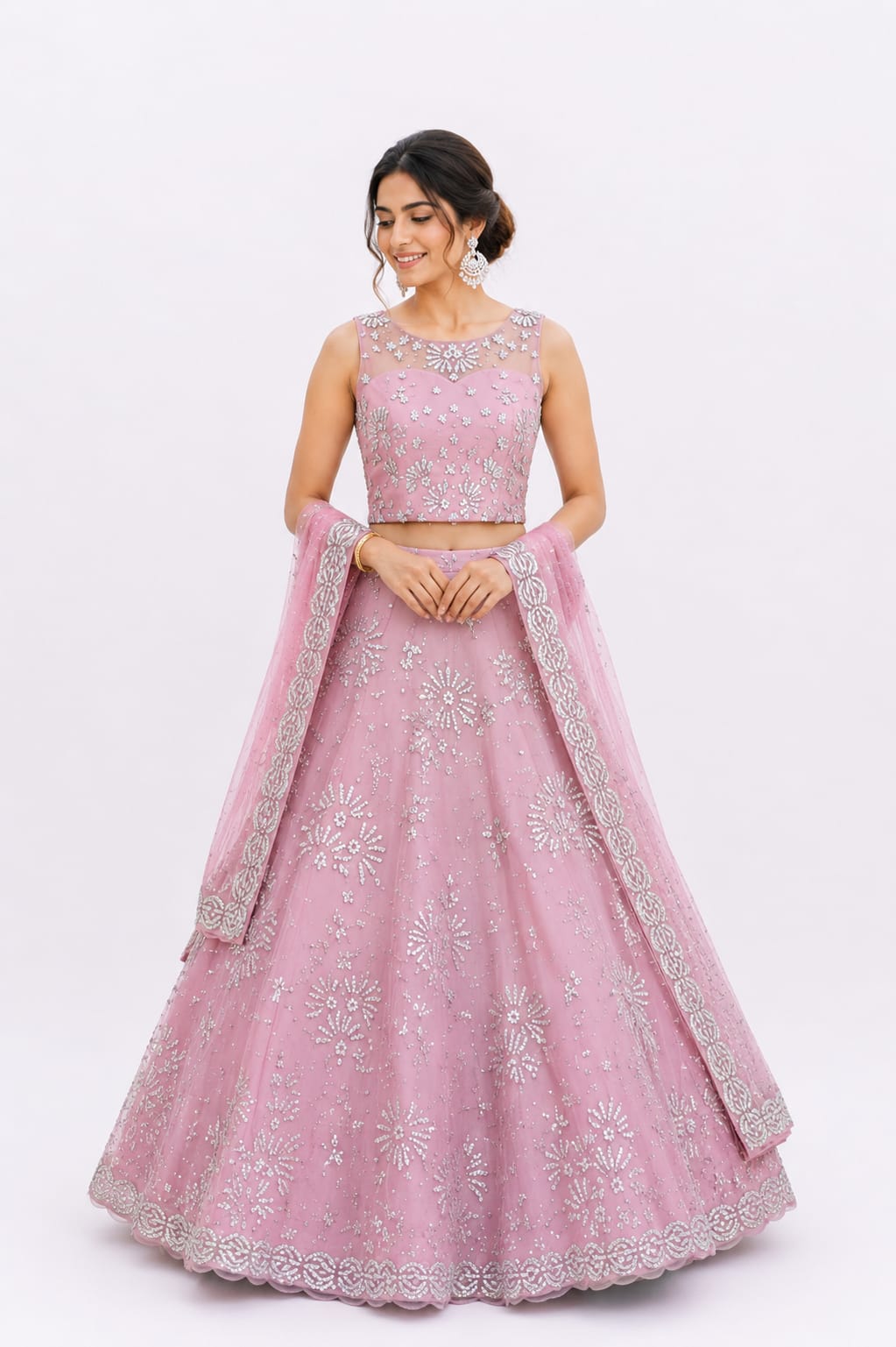 The Stella Net Lehenga