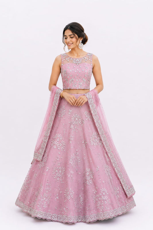 The Stella Net Lehenga