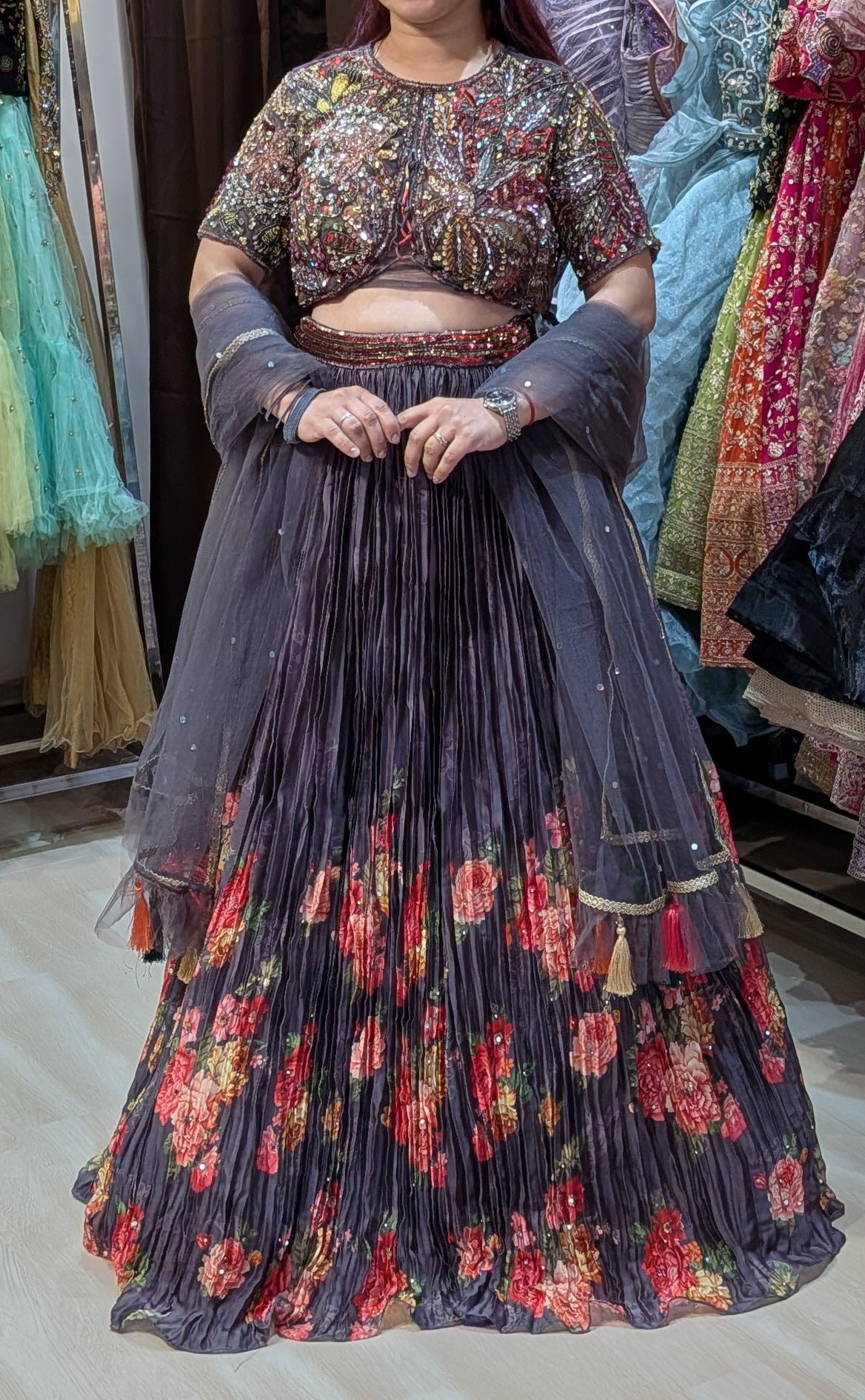 Gothique Flora Lehenga