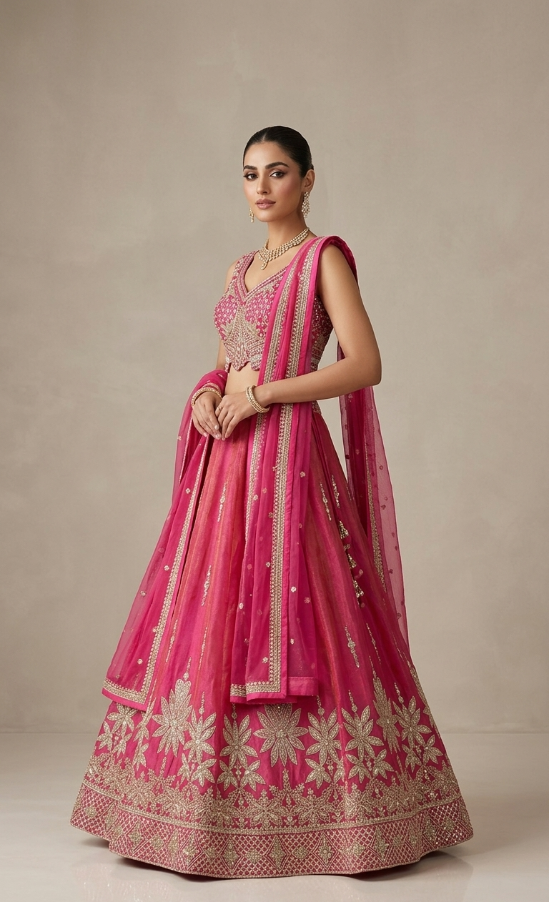 The Gulabi Rani Lehenga