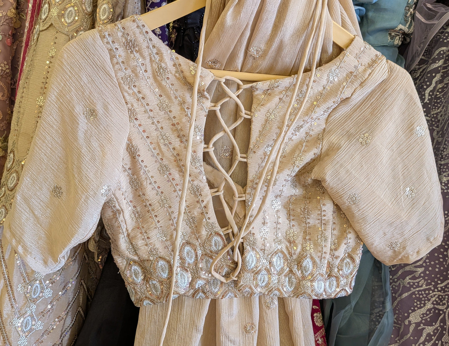 Golden Zari Chevron Lehenga