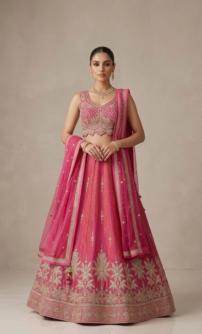 The Gulabi Rani Lehenga