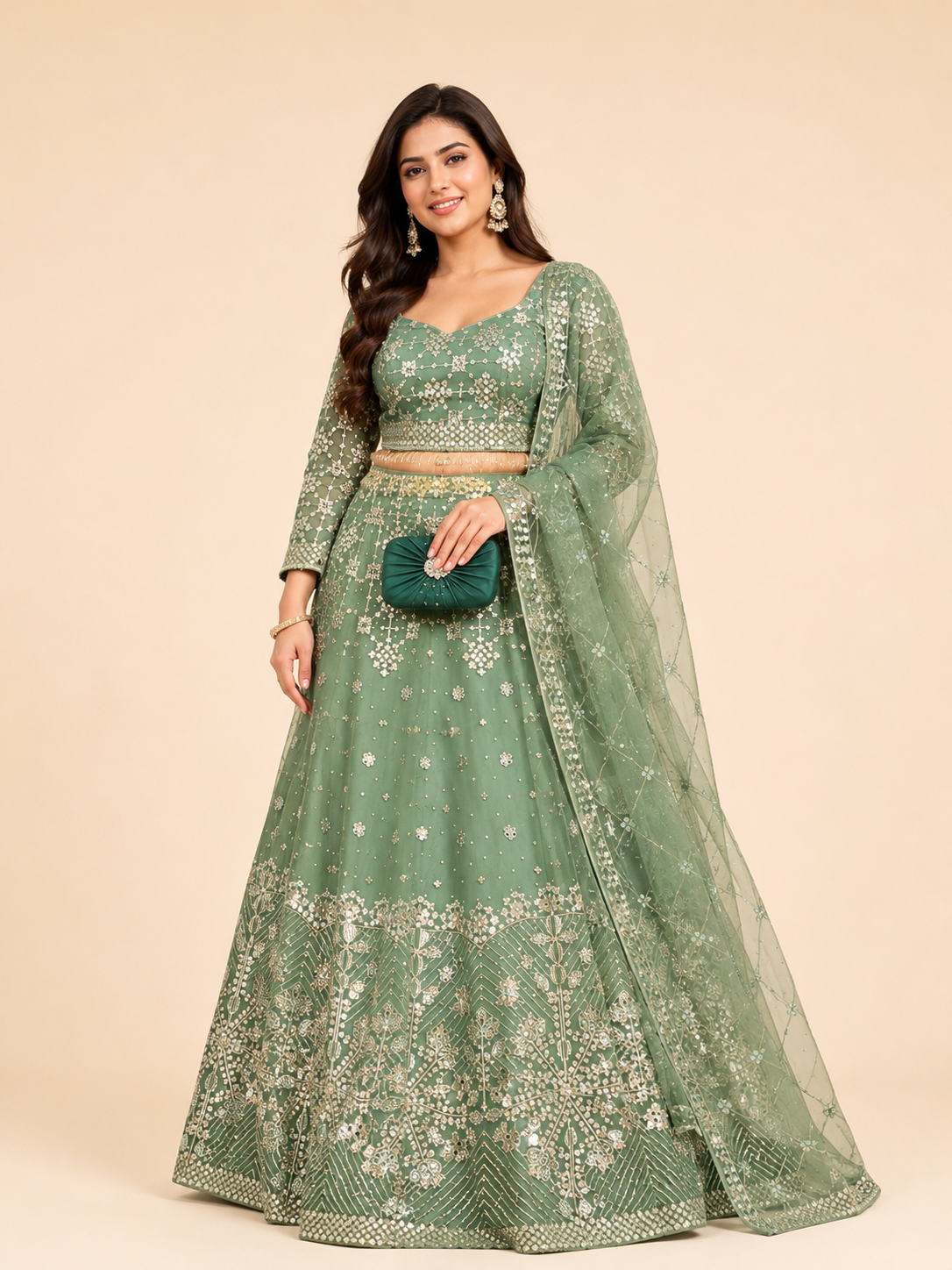 The Olive Oasis Lehenga