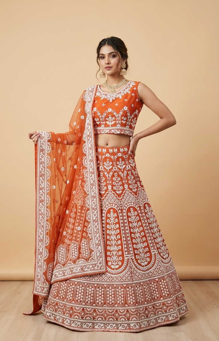 Saffron Vine Lehenga